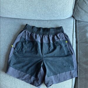 Men's Black and Gray Shorts